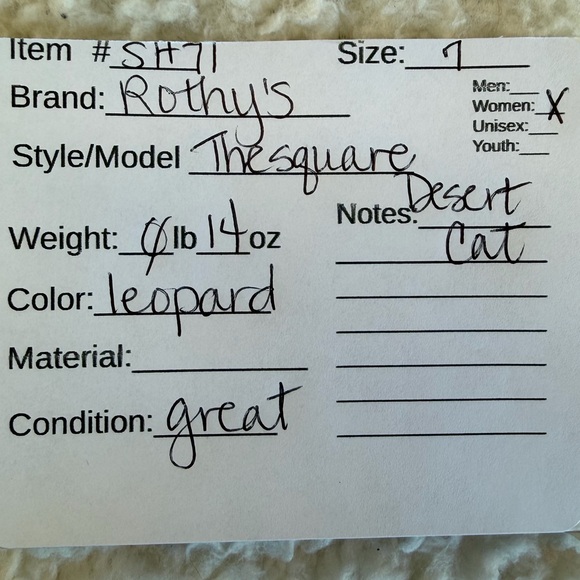 Rothy’s The Square Leopard Desert Cat Knit Flats Washable Size 7 - Picture 7 of 7